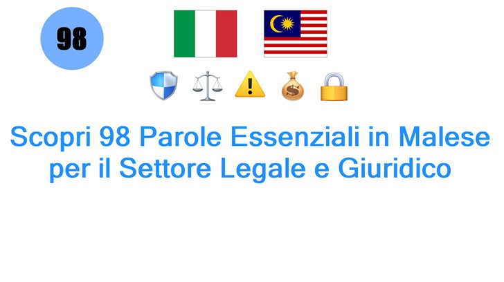 Scopri 98 Parole Essenziali in Malese per il Settore Legale e Giuridico